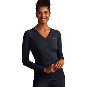 Tommie Copper LS Posture Correct Back Support Shirt Front Zip Women Large Black